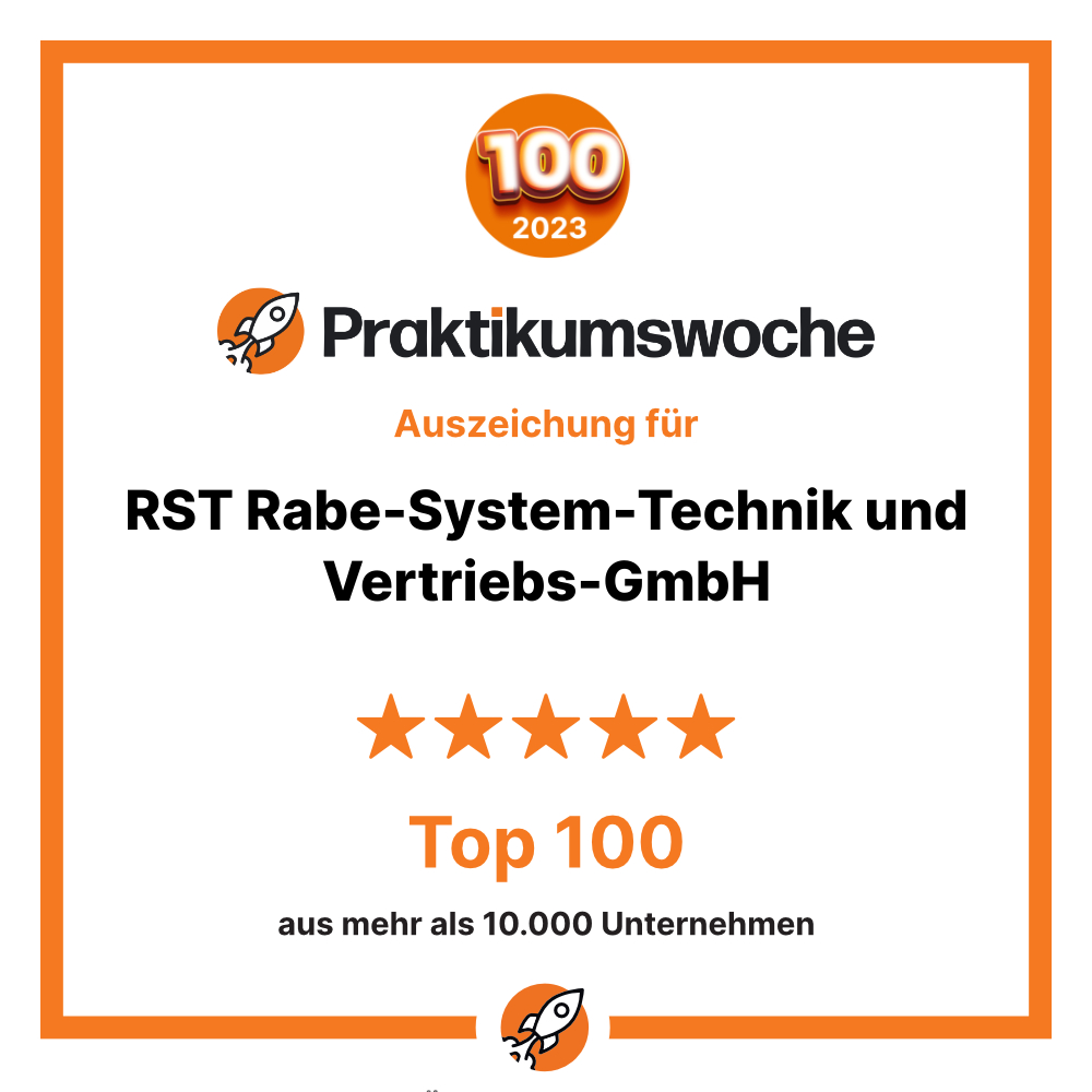 RST wurde als eines von fünf Unternehmen aus der Region Osnabrück in die Top 100 aus mehr als 10.000 teilnehmenden Betrieben der Praktikumswoche 2023 gewählt.